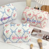 Picture of Personalized Embroidered Name Makeup Bag with Flower pattern - Personalized Travel lettered Makeup Bag