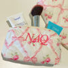 Picture of Personalized Embroidered Name Makeup Bag with Flower pattern - Personalized Travel lettered Makeup Bag