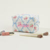 Picture of Personalized Embroidered Name Makeup Bag with Flower pattern - Personalized Travel lettered Makeup Bag