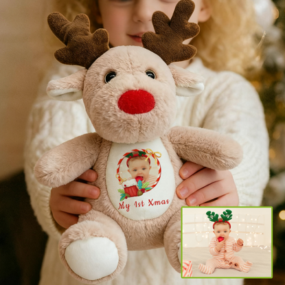 Picture of Personalized Fawn Plush Toy - Personalized Christmas Gift - Baby's First Christmas Present