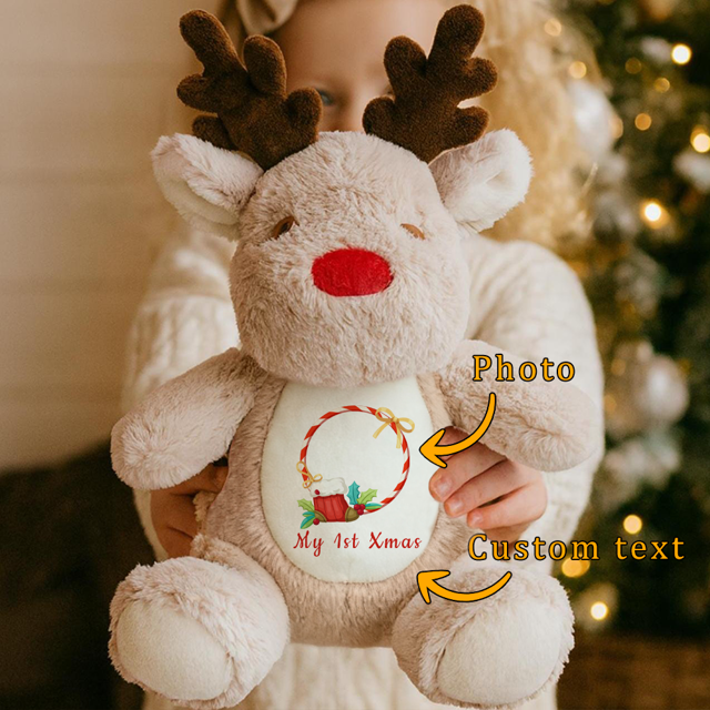 Picture of Personalized Fawn Plush Toy - Personalized Christmas Gift - Baby's First Christmas Present