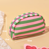 Picture of Personalized embroidered striped pom-pom cosmetic bag - Personalized travel and business travel portable organizer