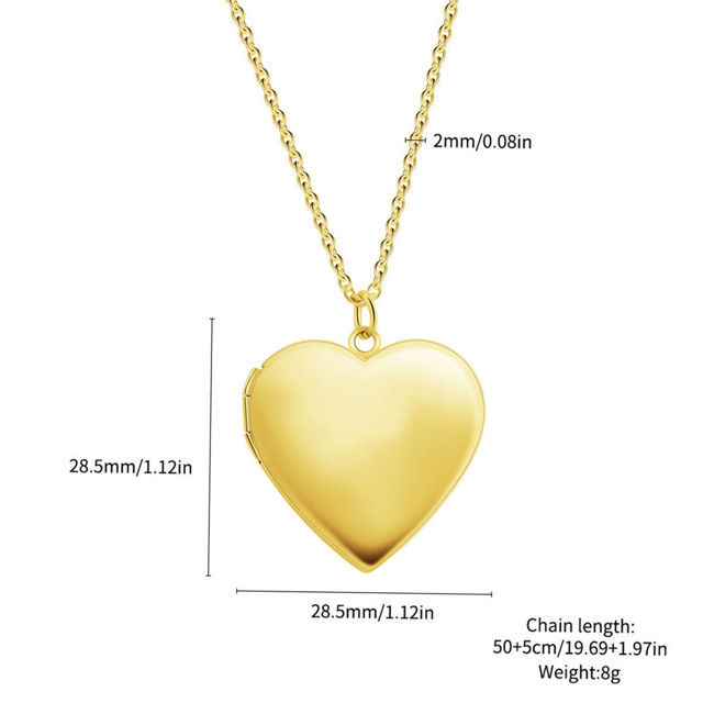 Picture of Personalized Photo Heart Shaped Locket Necklace - Custom Photo Locket Necklace with Engraving - Custom Jewelry