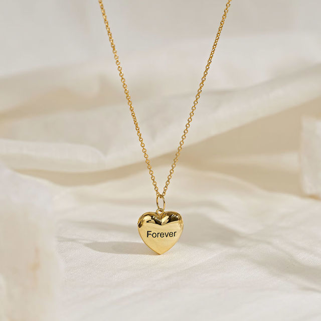 Picture of Personalized Photo Heart Shaped Locket Necklace - Custom Photo Locket Necklace with Engraving - Custom Jewelry