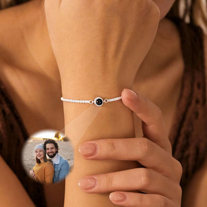 Picture of Custom Photo Projection Bracelet - Personalized Photo Bracelet Sparkling Chain - Personalized Picture Inside Bracelet - Best Gifts for Friends