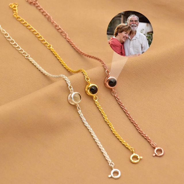 Picture of Custom Photo Projection Bracelet - Personalized Photo Bracelet Sparkling Chain - Personalized Picture Inside Bracelet - Best Gifts for Friends