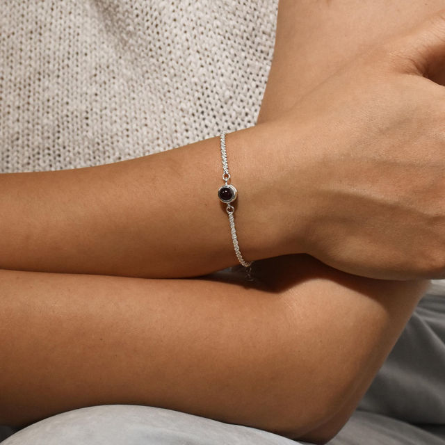 Picture of Custom Photo Projection Bracelet - Personalized Photo Bracelet Sparkling Chain - Personalized Picture Inside Bracelet - Best Gifts for Friends