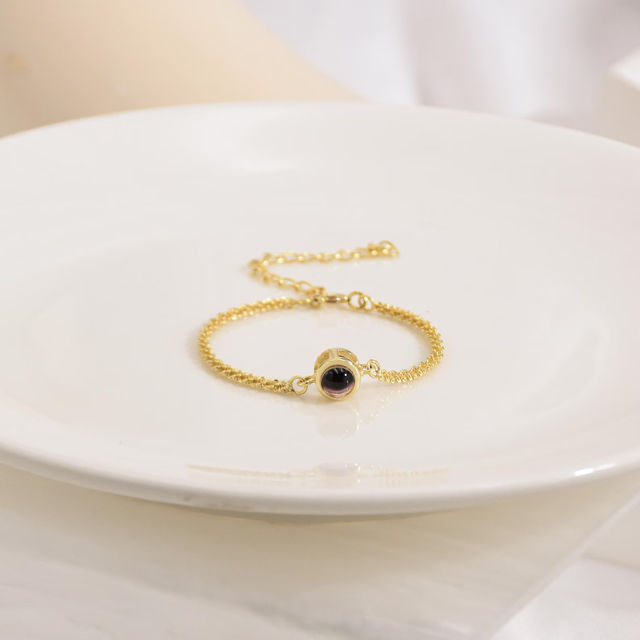 Picture of Custom Photo Projection Bracelet - Personalized Photo Bracelet Sparkling Chain - Personalized Picture Inside Bracelet - Best Gifts for Friends