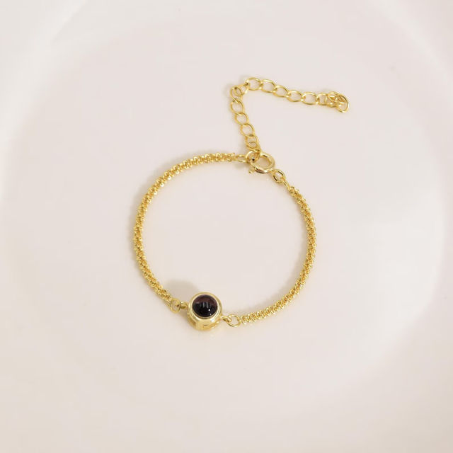 Picture of Custom Photo Projection Bracelet - Personalized Photo Bracelet Sparkling Chain - Personalized Picture Inside Bracelet - Best Gifts for Friends