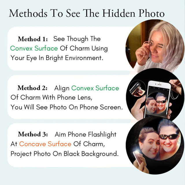 Picture of Custom Photo Projection Bracelet - Personalized Photo Bracelet Sparkling Chain - Personalized Picture Inside Bracelet - Best Gifts for Friends