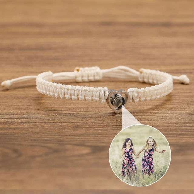 Picture of Personalized Photo Projection Bracelet - Handmade Minimalist Memorial Projection Jewelry - Heart-Shaped Bracelet - Gift for Her and Him