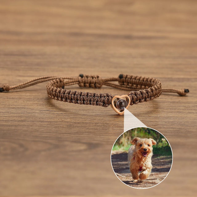 Picture of Personalized Photo Projection Bracelet - Handmade Minimalist Memorial Projection Jewelry - Heart-Shaped Bracelet - Gift for Her and Him