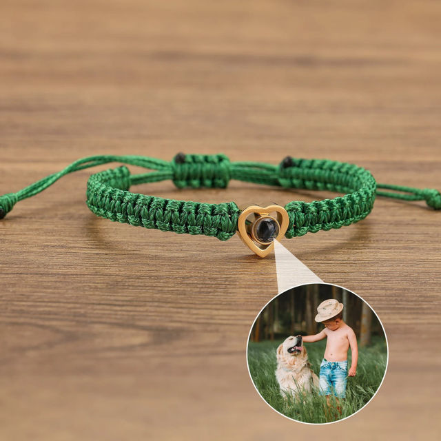 Picture of Personalized Photo Projection Bracelet - Handmade Minimalist Memorial Projection Jewelry - Heart-Shaped Bracelet - Gift for Her and Him