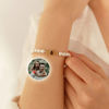Picture of Personalized Photo Projection Bracelet - White Beaded Bracelet - Valentine's Day gifts for Women and Girls