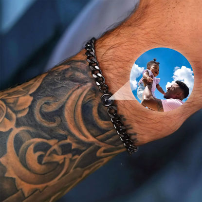 Picture of Personalized Photo Projection Bracelets - Personalized Gifts for Men - Husband Bracelet - Father's Day Gift for Dad