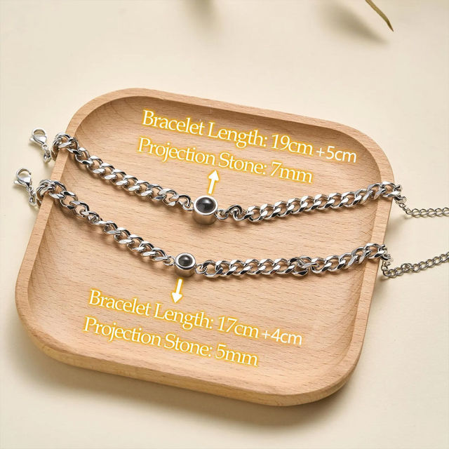 Picture of Personalized Photo Projection Bracelets - Personalized Gifts for Men - Husband Bracelet - Father's Day Gift for Dad