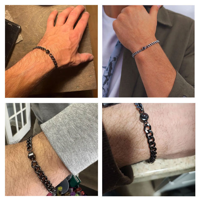 Picture of Personalized Photo Projection Bracelets - Personalized Gifts for Men - Husband Bracelet - Father's Day Gift for Dad