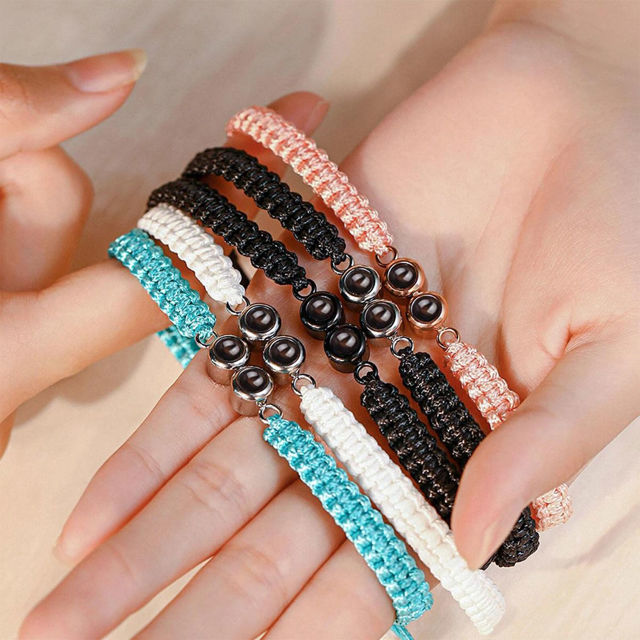 Picture of Personalized Photo Projection Bracelet - Personalized Photo Bracelet with One or Two Photos - Memorial Picture Bracelet - Couple Bracelet for Her and Him