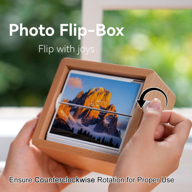 Picture of Custom Wooden Photo Flipbook - Personalized Flip Album - Home Decor - Valentine's Day Gifts