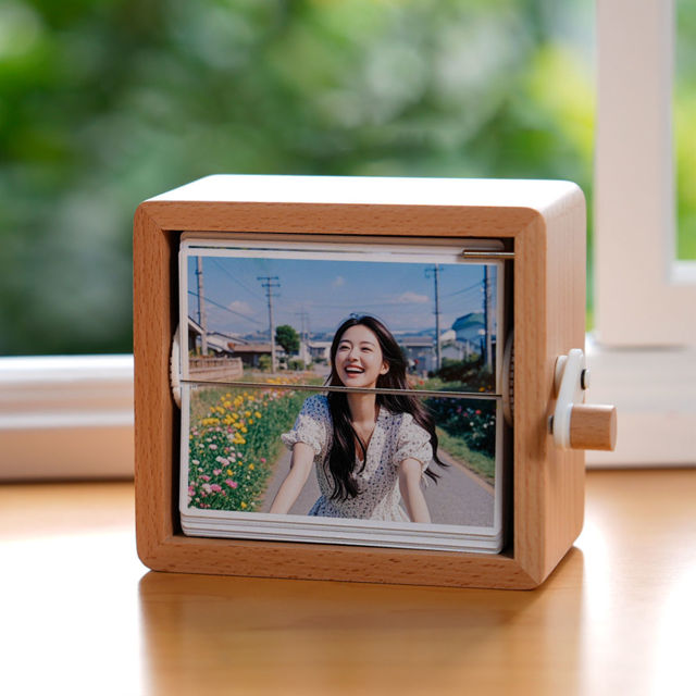 Picture of Custom Wooden Photo Flipbook - Personalized Flip Album - Home Decor - Valentine's Day Gifts