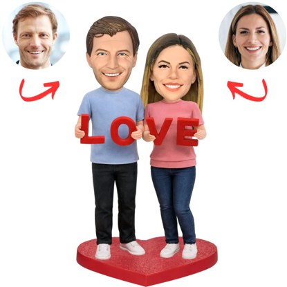 Picture of Custom Bobbleheads: LOVE Casual Couple| Personalized Bobbleheads for the Special Someone as a Unique Gift Idea｜Best Gift Idea for Birthday, Christmas, Thanksgiving