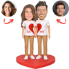 Picture of Custom Bobbleheads: Love Heart Happy Couple | Personalized Bobbleheads for the Special Someone as a Unique Gift Idea｜Best Gift Idea for Birthday, Christmas, Thanksgiving