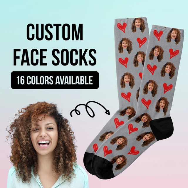 Picture of Personalized Face Socks For Boyfriend and Girlfriend - Valentine's Day Gifts