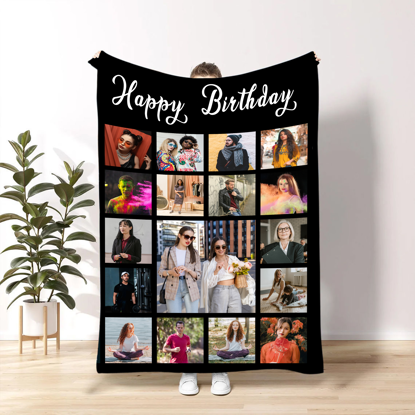 Picture of Personalized photo blankets - Custom text blankets - Up to 20 photos