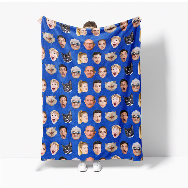 Picture of Personalized Faces Blanket - Personlized Christams Blanket with Multiple Faces - Nice Holiday Gift for Friends and Family