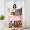 Picture of Personalized Photo Blanket with Text - Personalized Family Blanket with 4 Photos - Make Your Own Blankets - Best Gifts for Family