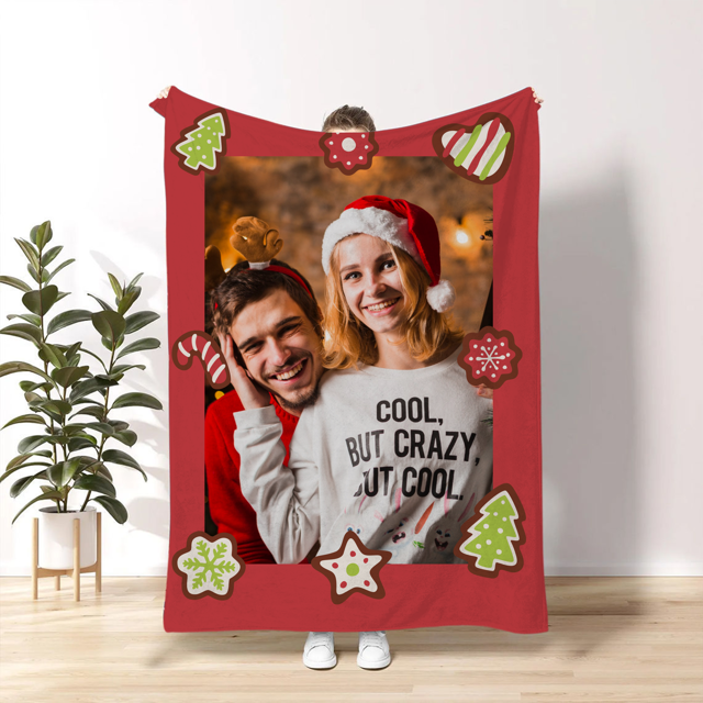 Picture of Personalized Christmas Photo Blanket - Custom Blankets - Christmas Gifts