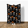 Picture of Personalized Halloween Custom Face Blanket - Funny Dancing Skeleton Pumpkin Personalized Blanket