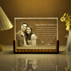 Picture of Custom Crystal Photo Frame: Personalized Crystal Photo Frame With A Warm Color Light Base